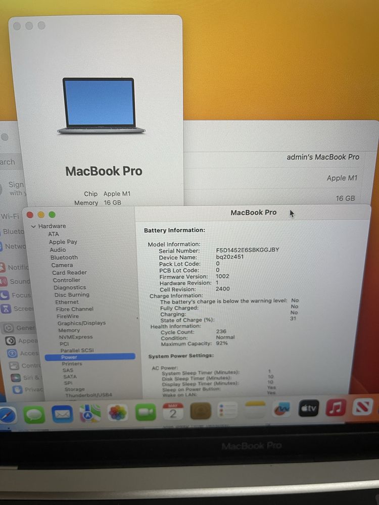 MacBook Pro 13 2020 M1 16/512GB, не мдм