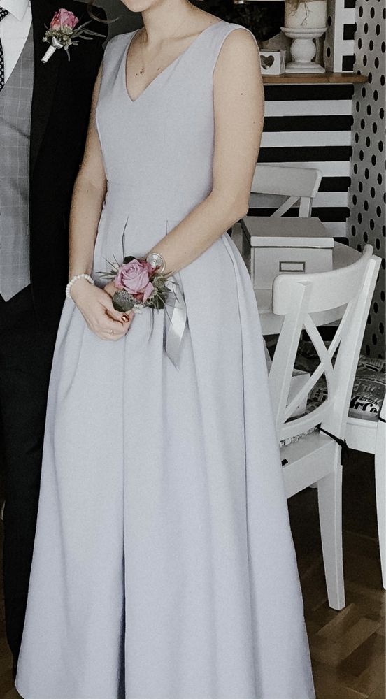 Sukienka koktajlowa wesele ślub świadkowa liliowa fioletowa