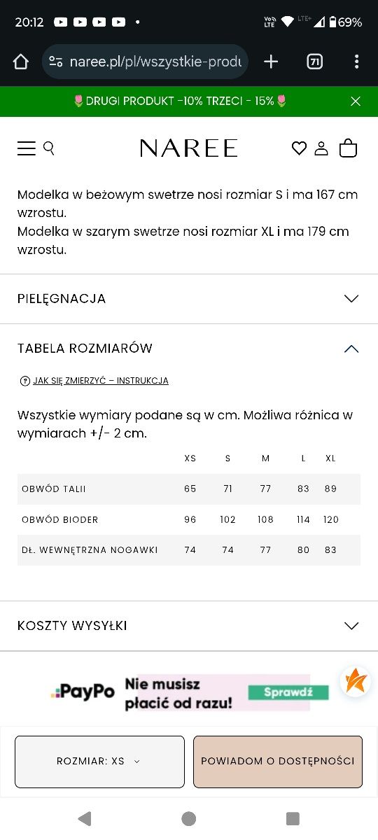 Czarne spodnie Florence wiskoza z bawełną r. S Naree
