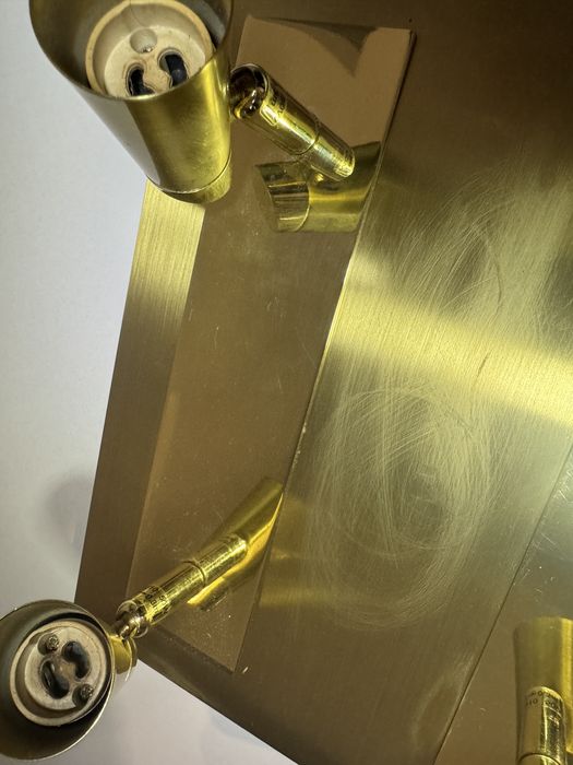 Lampa sufitowa plafon żyrandol na 4 żarówki GU10 złoty