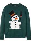 Sweter zielony z bałwanem R- 48/50