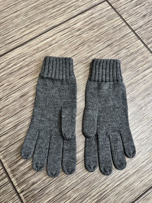 Чоловічі сірі рукавички з мериносової вовни polo ralph lauren