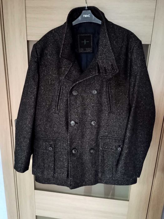 Коричнева курточка жакет твід 50% вовна розмір L об'єм грудей 107-114