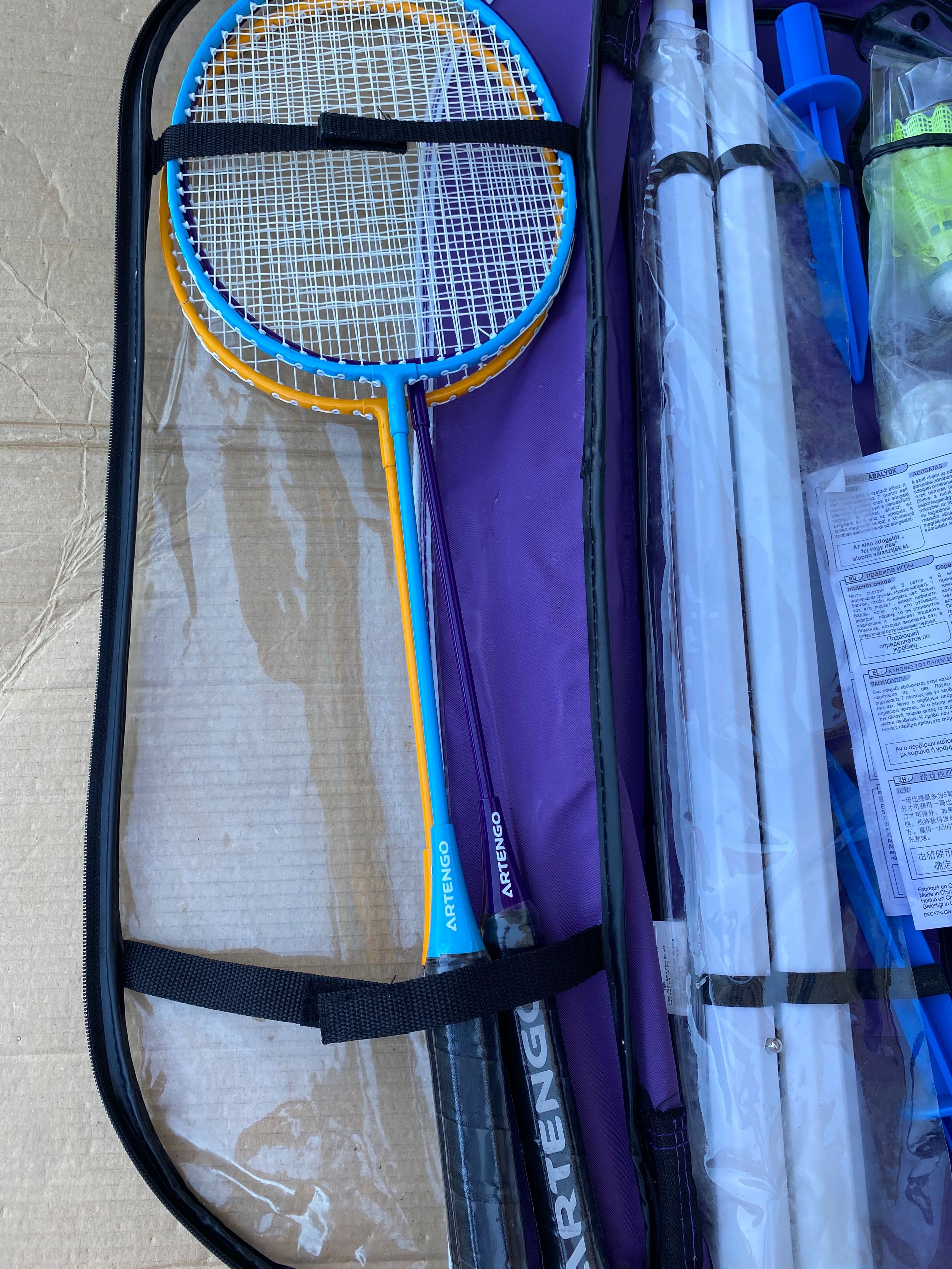 Conjunto de jogo com campo para badminton da Artengo