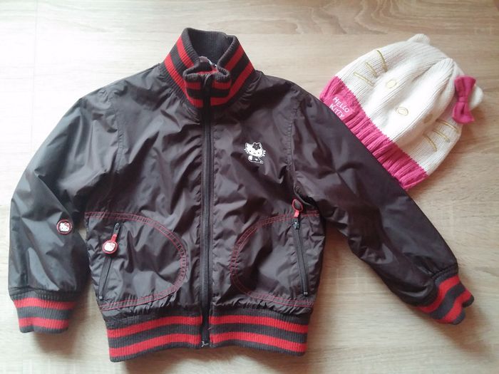 H&M 110  , Hello Kitty kurtka jesienna dla dziewczynki , czapka