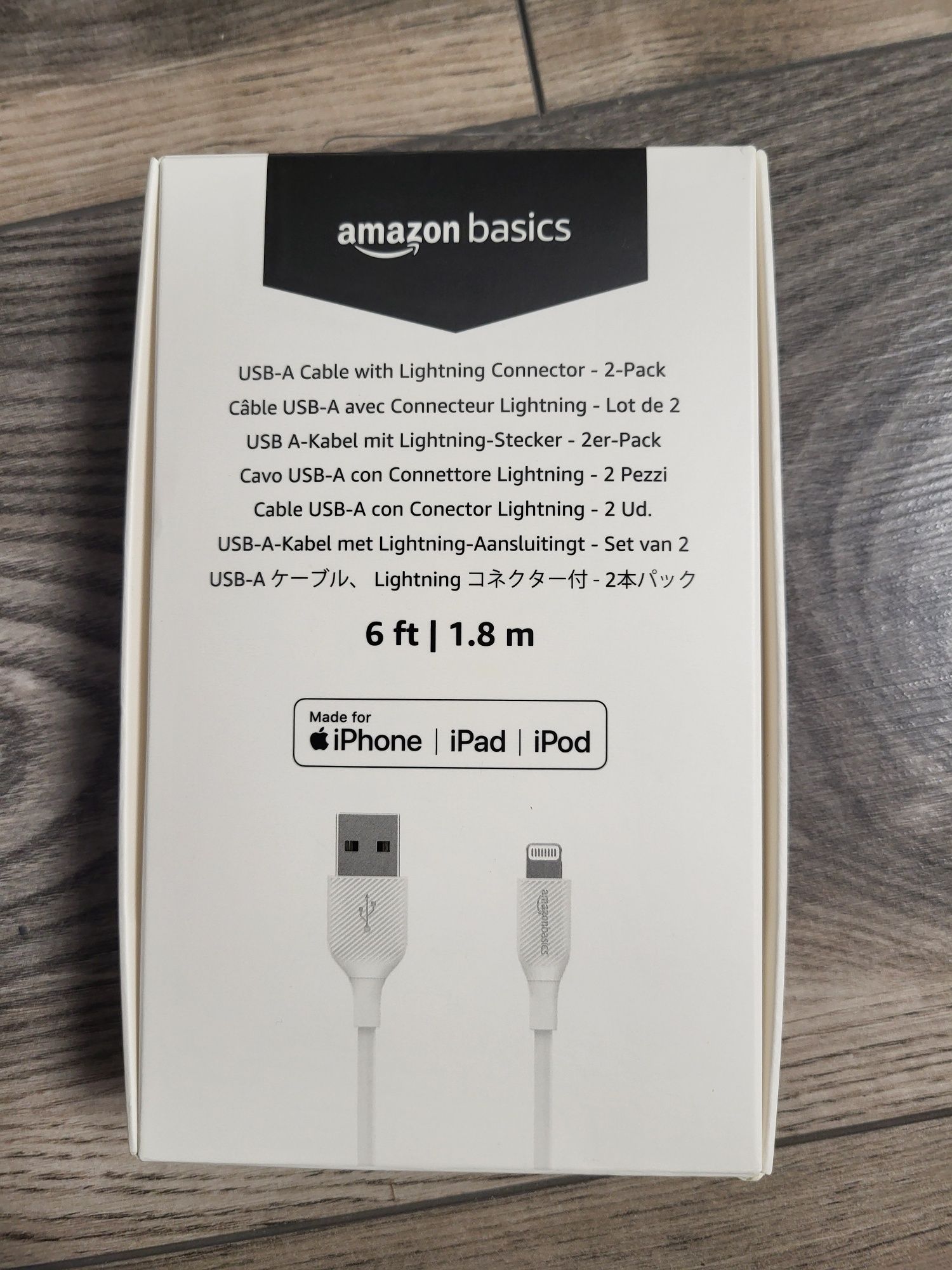 Amazon Basics Kabel z USB-C na Lightning, 2 szt 1.8 m