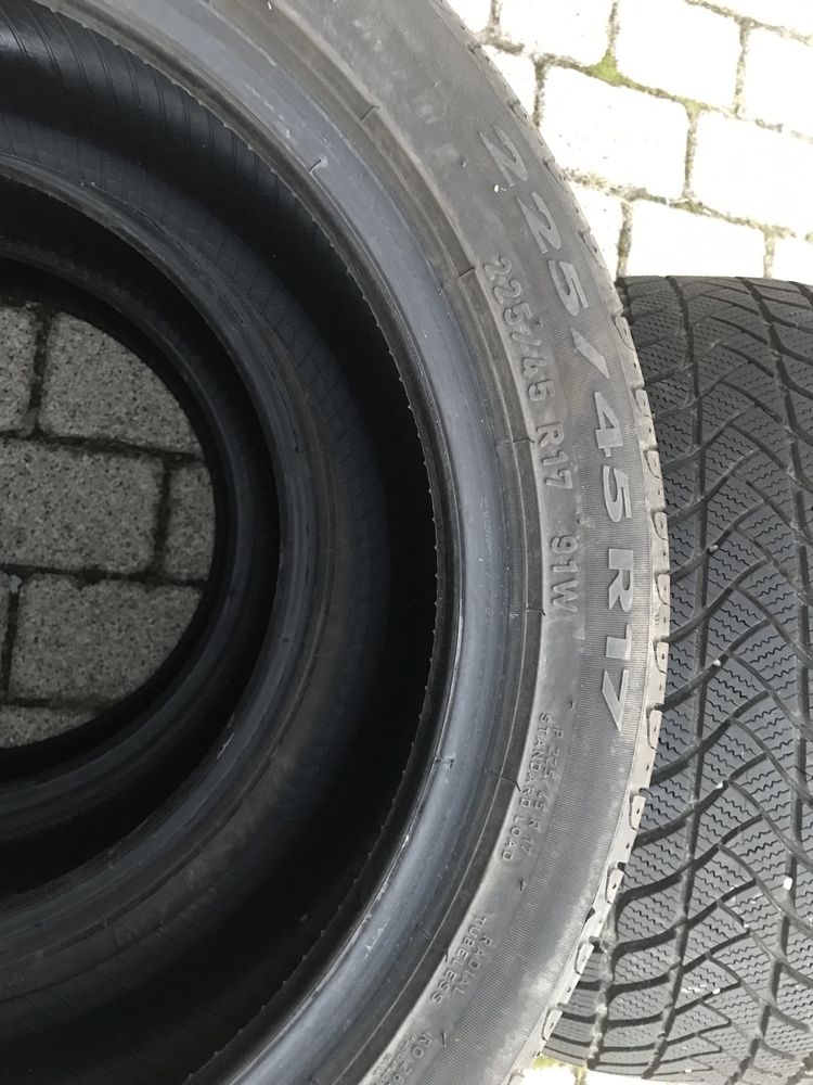 Opony 225/45/17 Pirelli Cinturato P7 lato, Landsail Winter Lander zima