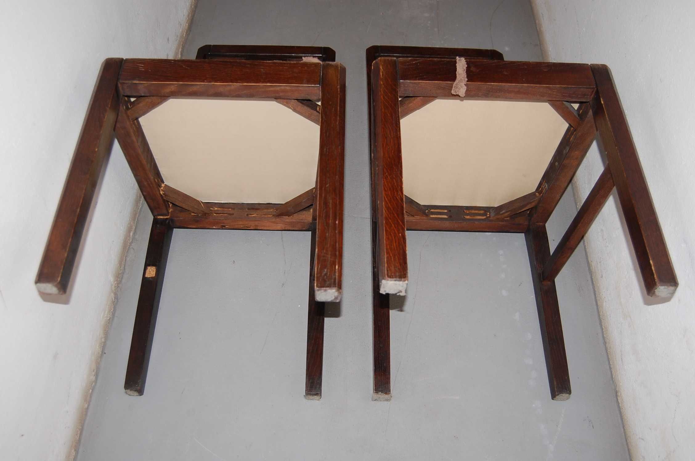 Krzesła ART DECO - lite drewno dębowe - 2 szt. - 1920 r