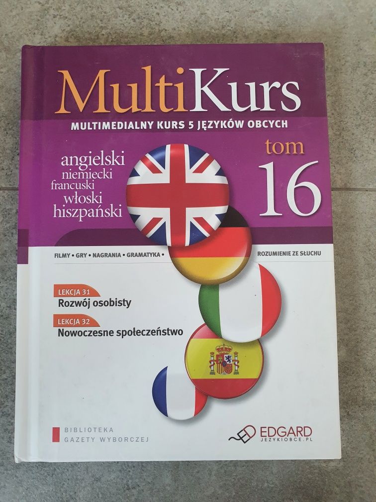 Multi kurs językowy 5języków, 16tomów+16płyt CD
