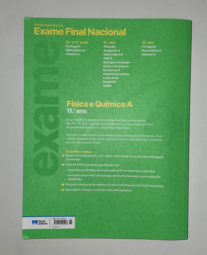 Livro de preparação para exame de Fisica e Quimica