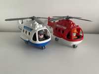 Dwa helikoptery strażacki i policyjny Polesie