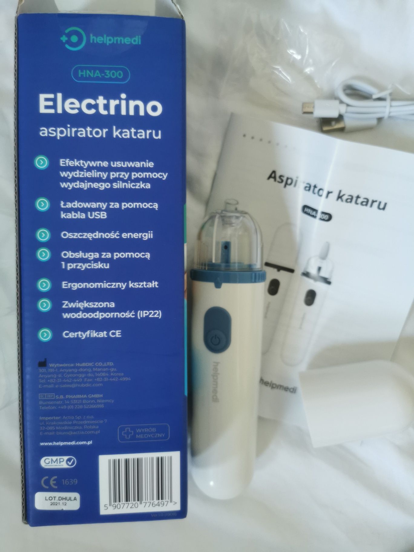 Ultra cichy aspirator do noska elektryczny Electrino