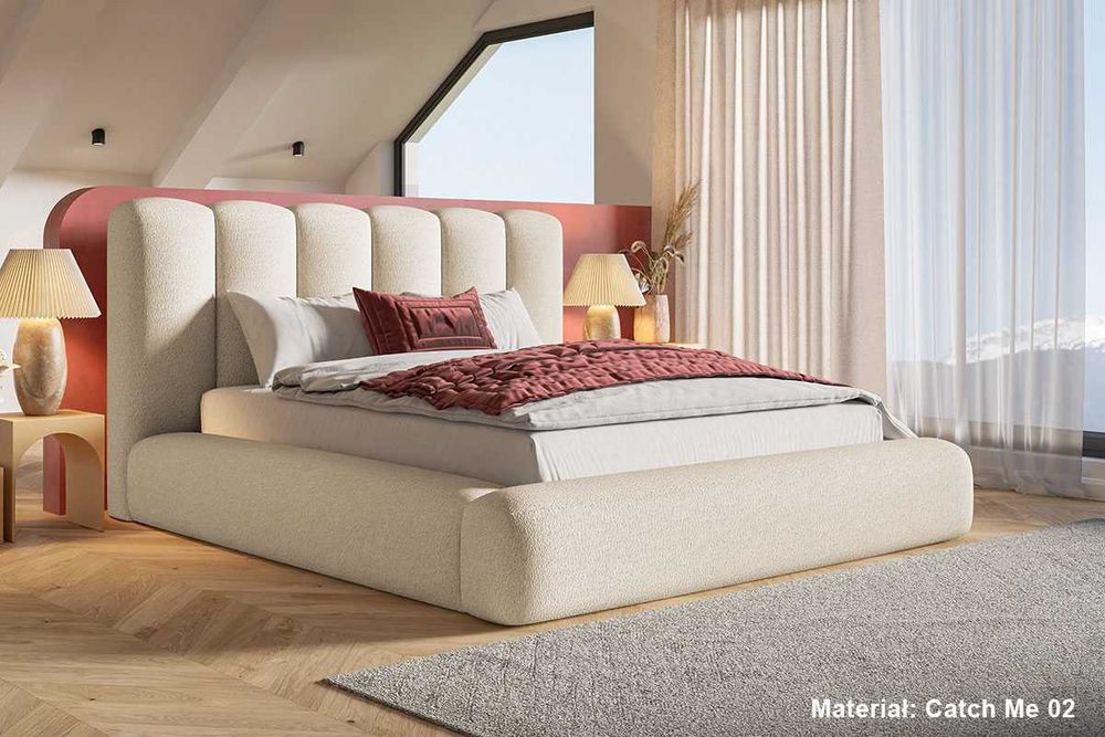 Łóżko tapicerowane bukla bed OLAF 140x200 160x200 180x200 pojemnik