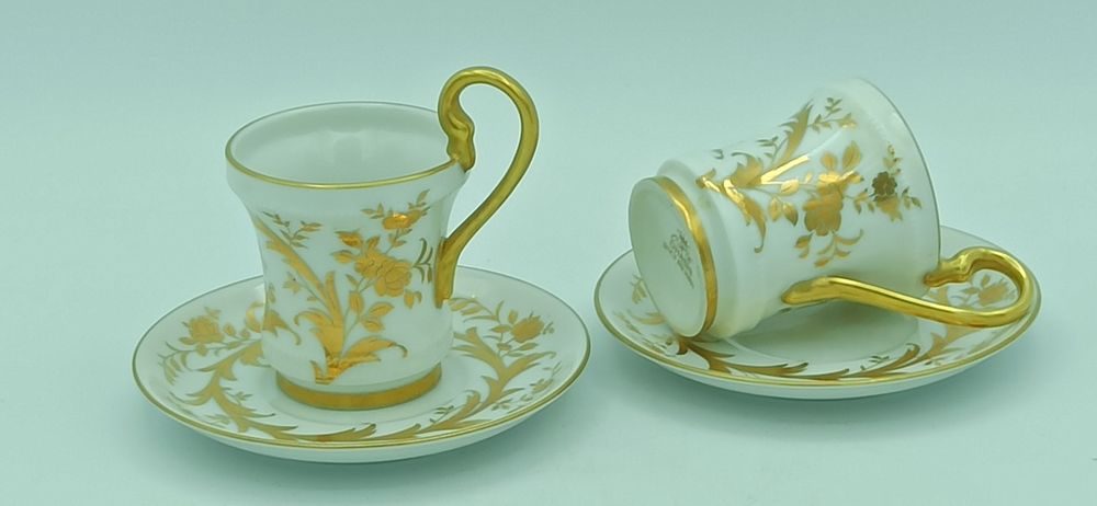 Porcelana OHC  OHASHI JAPONIA Złota Filiżanka Duo MOKKA Piękna