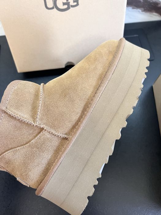 UGG ankle boot platform śniegowce buty brown