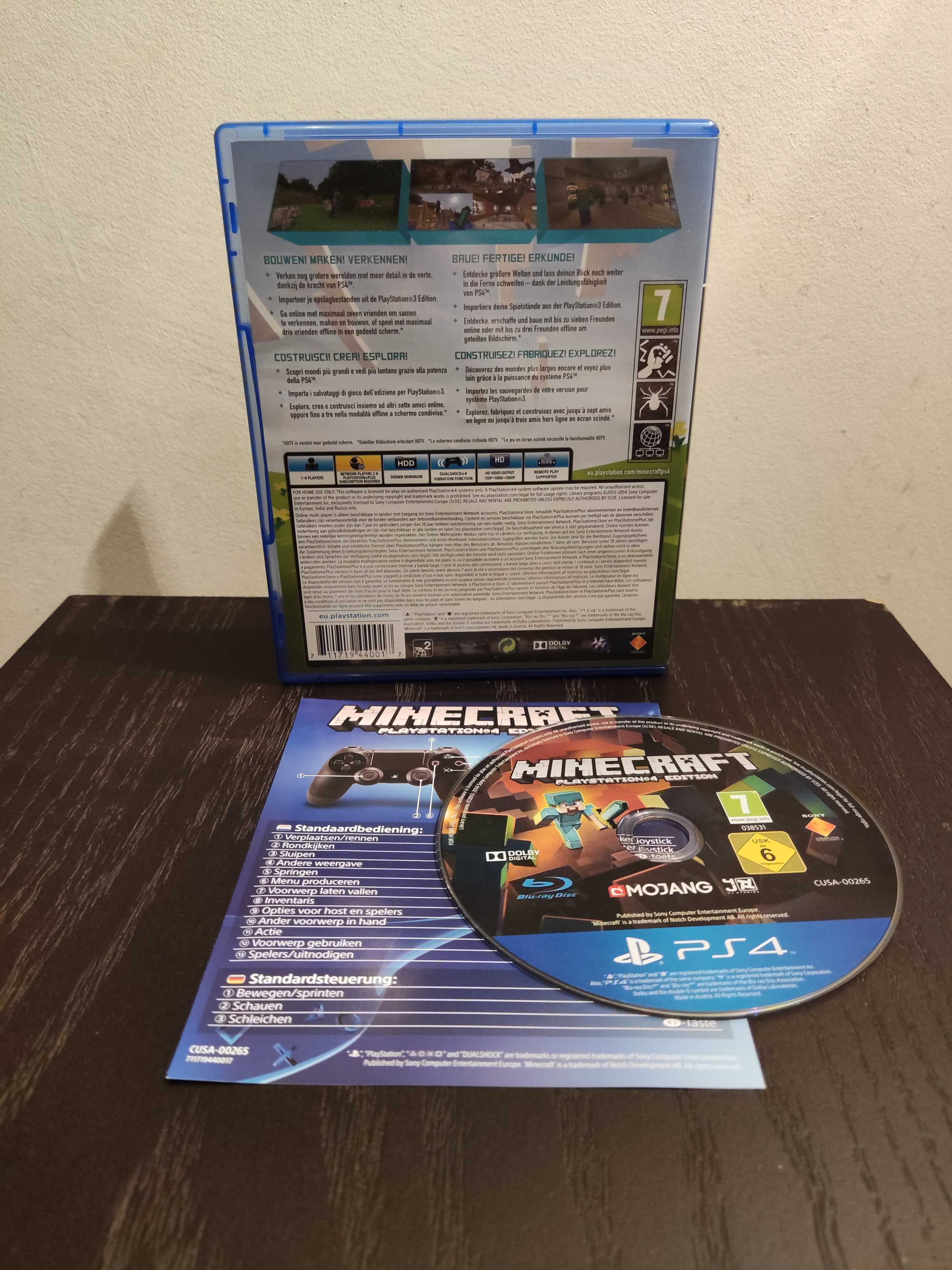 Minecraft para PlayStation 4 com caixa em ótimo estado geral