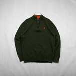 Marlboro Classic sweter wełniany halfzip M lambswool golf khaki