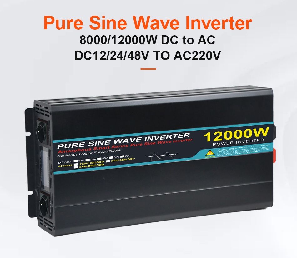 Inversor onda pura 8000 a 12000W.  Disponíveis com e sem comando.