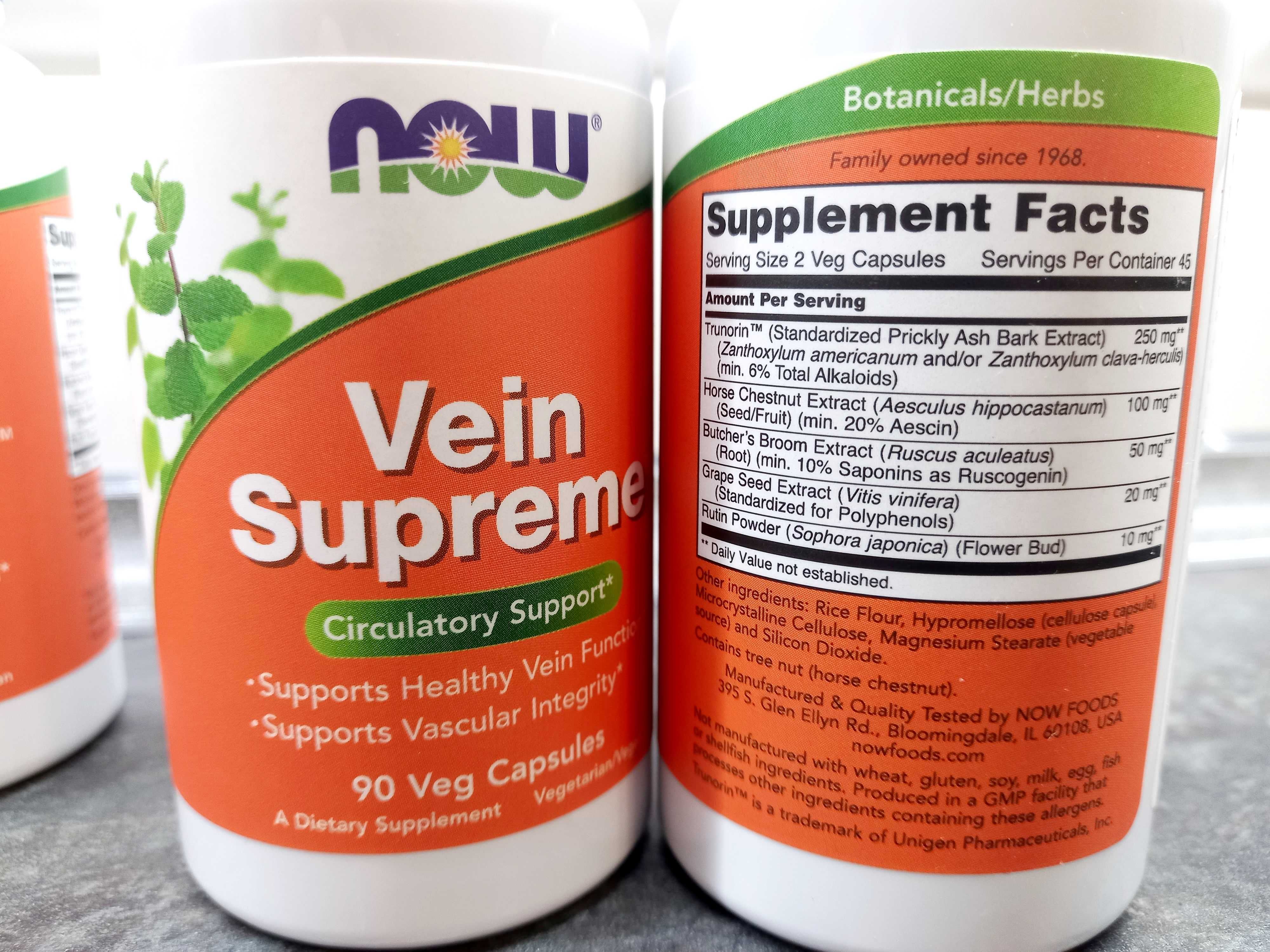 Now Foods, Vein Supreme (90 капс.), для вен, для сосудов, от варикоза