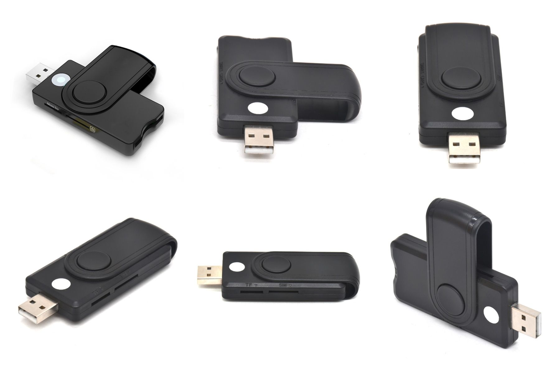 Leitor Cartões USB UTHAI - Smart Card, Micro SD, SIM, SD, TF, MMC, CAC