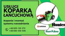 Nawadnianie - usługi koparką łańcuchową - kopanie i nawadnianie
