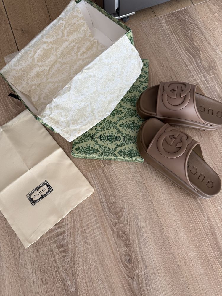 Klapki GG Gucci Sandały Platforma Platform