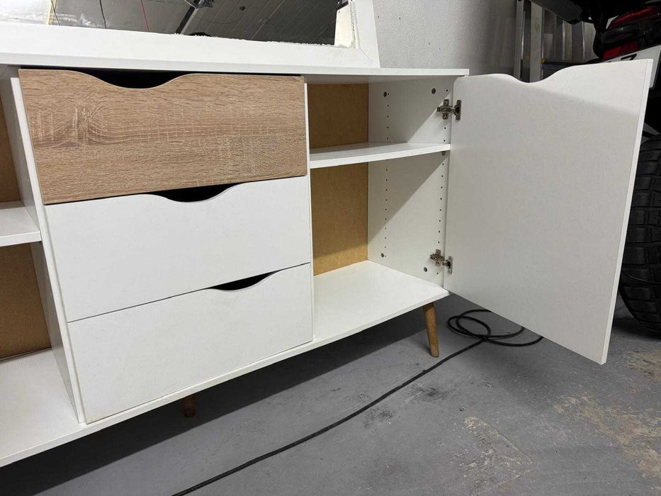 Aparador Moderno Estilo Nórdico Branco Minimalista