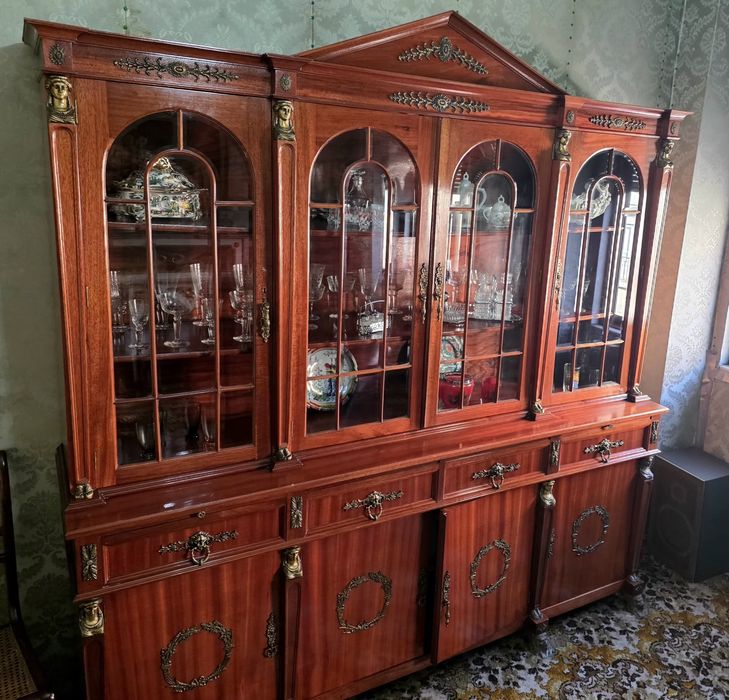 Movel Vitrine Sala Jantar Vintage Rústico Antigo em Madeira Maciça