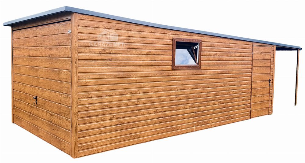 GARAŻ BLASZANY 3m x 6m Brama Uchylna Wiata Drzwi Okno Pcv 3x6 GB197