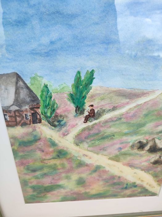 Obraz Akwarela - ręcznie malowana - podpis Autora - Ciekawa -