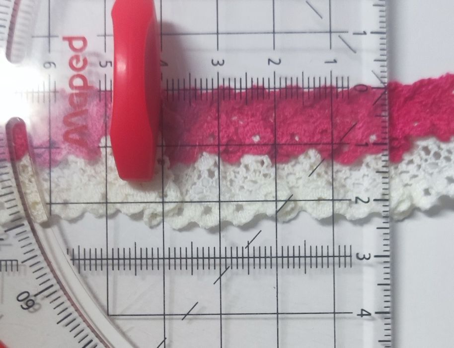 RENDA dupla franzida - rosa choque