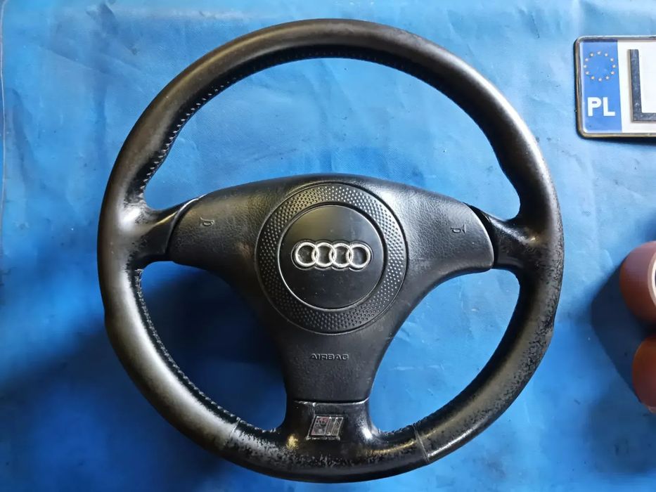 Kierownica Audi A4 B5 A6 C5 SLINE s-line trójramienna skóra skórzana