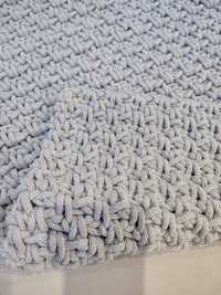 Dywanik dywan ze sznurka bawełnianego pleciony jasny szary