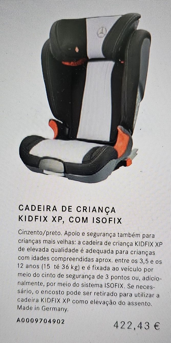 Cadeira DE Criança Marca MERCEDES para carro NOVA