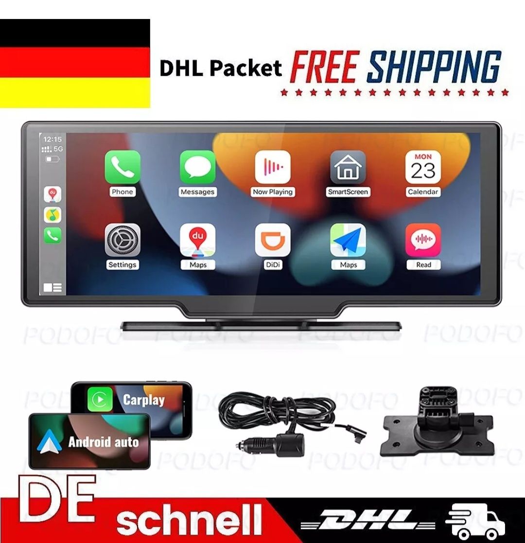 9.3" Touchscreen Monitor Player mit Wireless Apple Carplay Android Aut