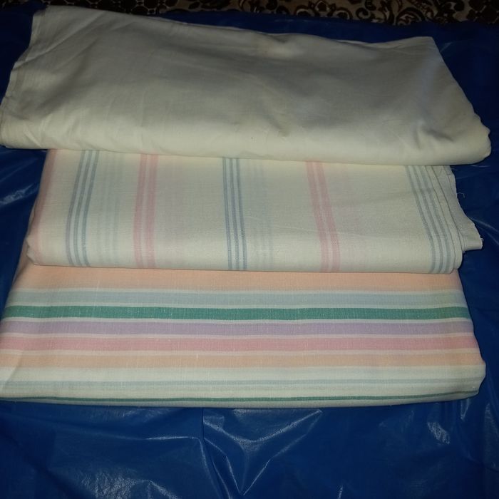 Лен ткань простынная ссср и белый ситец ссср