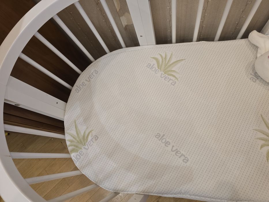 Ліжко дитяче ovalbed з механізмом гойдання, матрац