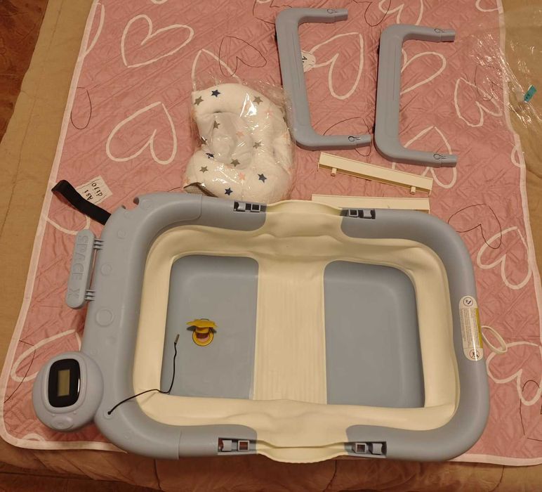 Banheira dobravel para bebe com termômetro