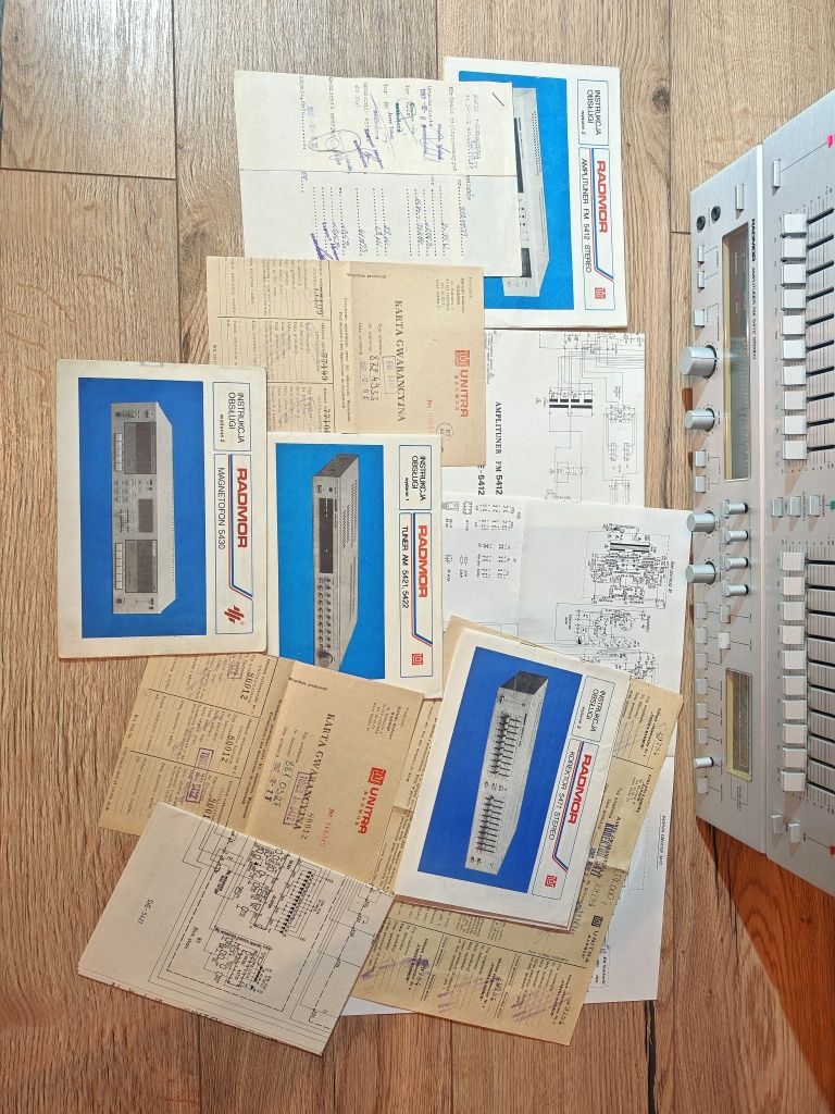 Wieża Unitra Radmor 54xx 5412, 5471, 5421, 5430, 5450 Dokumenty