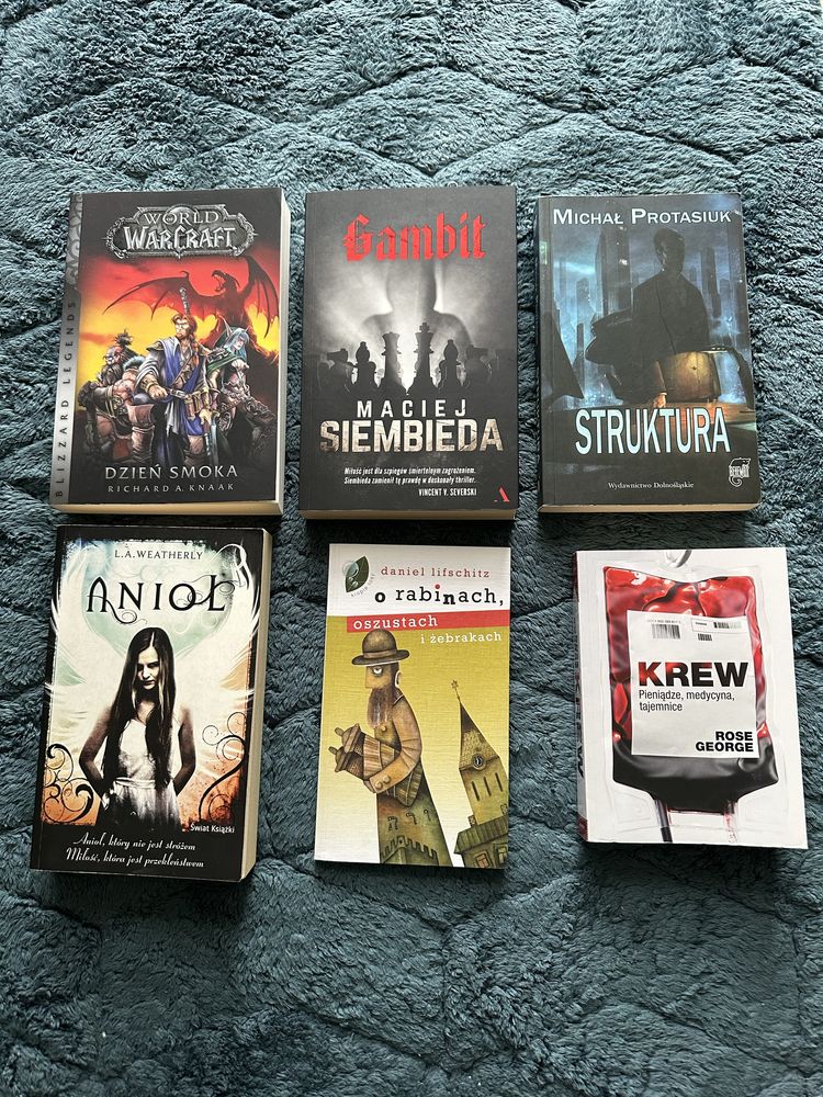 Zestaw 6 książek, World of Warcraft, Gambit i inne