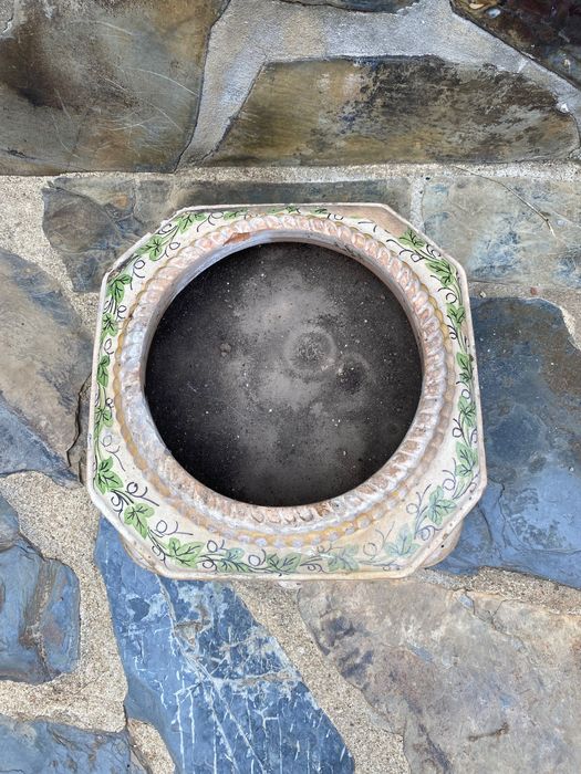 Base vaso Viúva de Lamego Séc XIX Assinada 31 cm