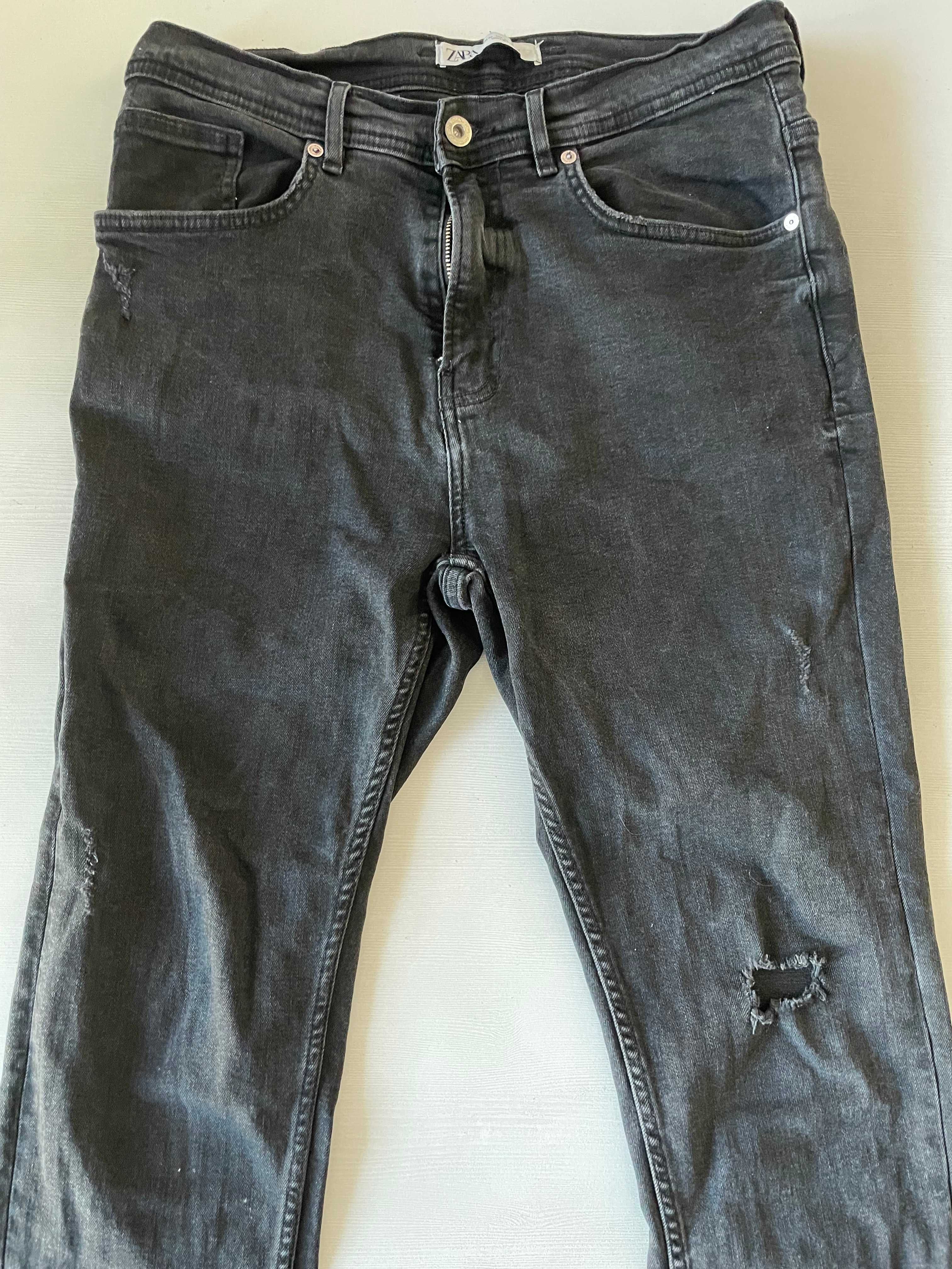 Spodnie męskie jeansowe Zara czarne