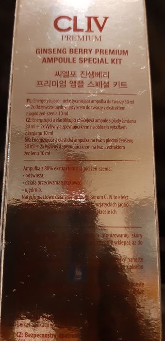 Cliv Premium ampułka Ginseng + krem