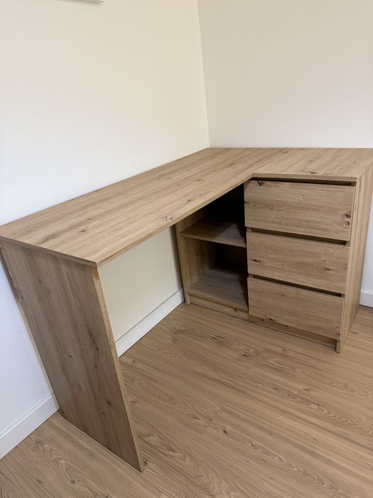 Biurko narożne dąb artisan (praktycznie nowe)
