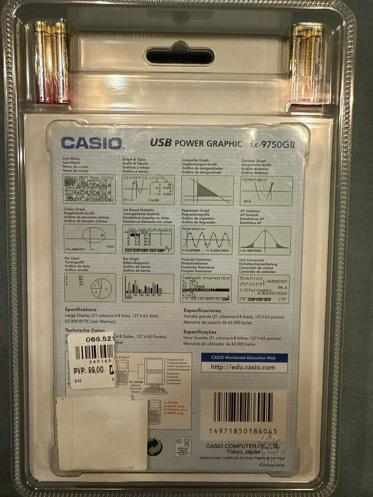 Calculadora grafica casio fx-9750GII