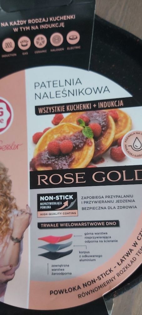 Nowa patelnia do naleśników Rose Gold 25cm