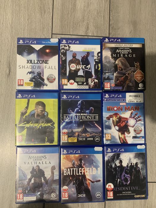 Gry na ps4 cyber punk asasyn valhalla mirage battelfiled