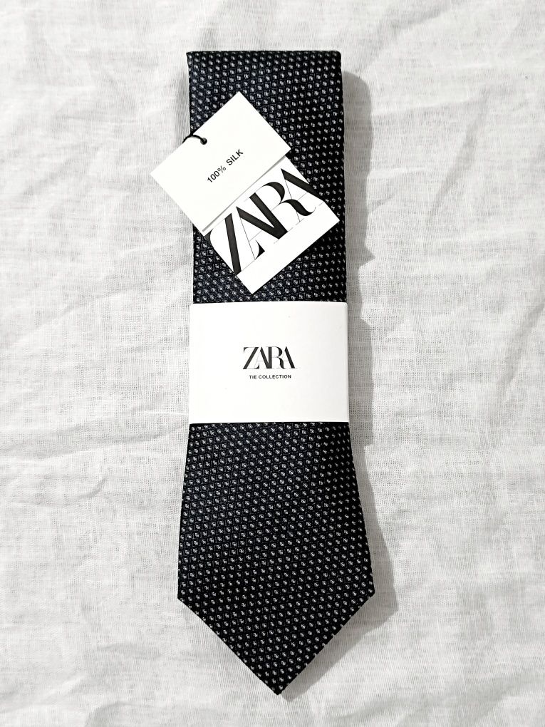 Żakardowy Krawat męski z tkaniny jedwabnej | Kolekcja Zara Men | M