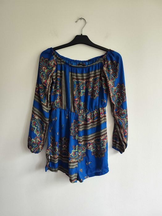 Kombinezon w stylu boho Prettylittlething S Ala Satyna