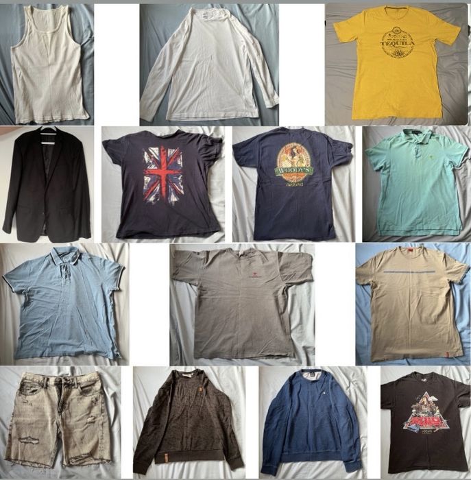 WIELKI ZESTAW 35 ubran czesc markowych levis wrangler champion bytom